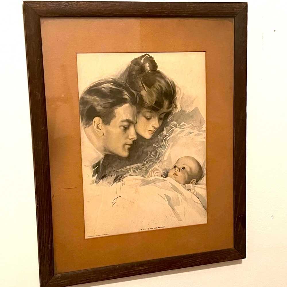 1914 Cosmopolitan’s Art Print “The King of Hearts” by Harrison Fisher 13 X 16